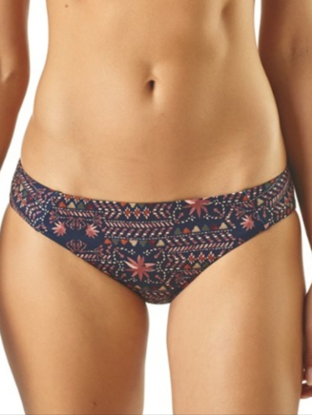 Patagonia W's Sunamee Swim Bottoms Fireside Folk Navy Blue Reversible